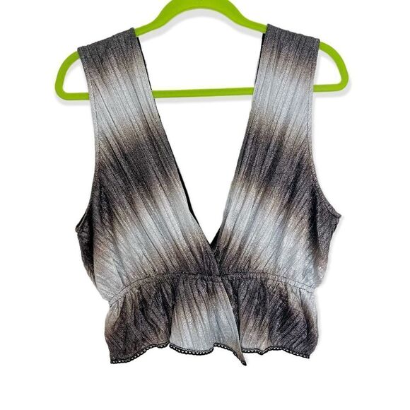 NWT Letruebe Anthropologie Metallic Crop Top - Picture 1 of 5